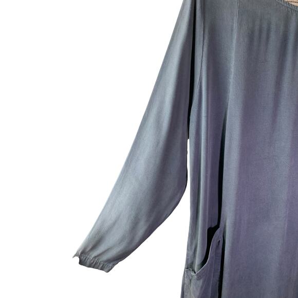 Dinah Lee Maxi‎ Dress Womens L Blue Long Sleeves Loose Fit Pockets - Picture 5 of 7